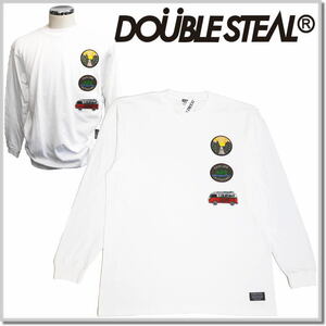 ダブルスティール DOUBLE STEAL 3ワッペン 長袖Tシャツ 935-15026-01A(WHITE)-L ロンT カットソー