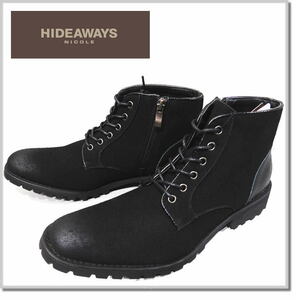 ハイダウエイ HIDEAWAYS NICOLE フェイクレザーブーツ 2565-7002-49(BLACK)-25.5㎝ シューズ 靴