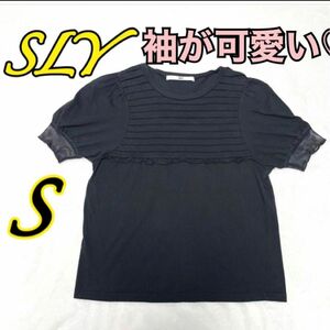 SLY◆スライ◆半袖◆Tシャツ◆黒◆ブラック◆レディース◆Sサイズ◆袖◆無地◆春夏秋◆