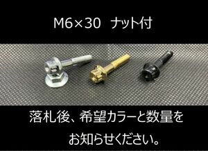 【M6】☆即納☆新品未使用☆ ピアスボルト クローム ゴールド ブラック 補修用 M6×30 OZ BBS RS LM SSR RAYS WORK フッツーラ ケーニッヒ