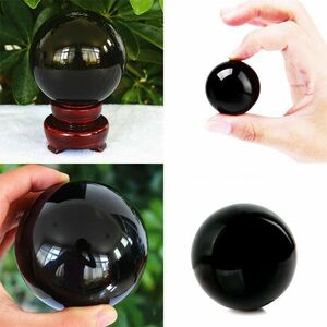 5cm 50mm クリスタルボール　黒　クリスタル　水晶　玉　水晶玉
