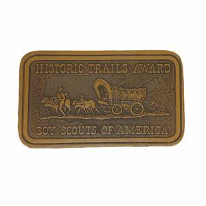 USA ボーイスカウト 本革 ビンテージ レザーパッチ ワッペン パッチ HISTORIC TRAILS AWARD BOY SCOUTS #9057