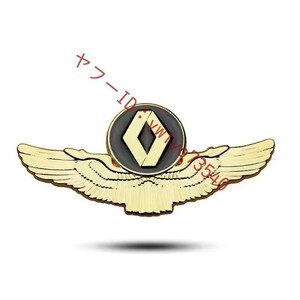  Renault RENAULT emblem sticker badge sticker . emblem made of metal car Logo car tail side car equipment ornament wing type plate * Gold 