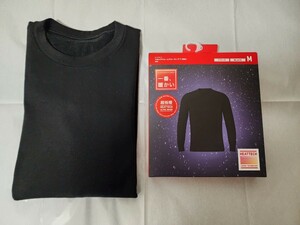 【送料無料】ユニクロ　UNIQLO　ヒートテックウルトラウォームクルーネックT　超極暖　長袖　ブラック　Mサイズ