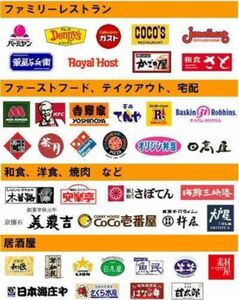 モスバーガー　ガスト　大戸屋　サーティワン　吉野家　バーミヤン