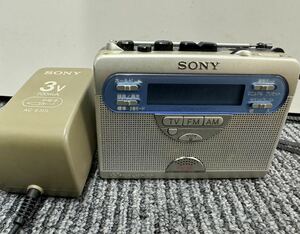 1-030 SONY ソニー WALKMAN カセット ウォークマン WM-GX410 ラジオカセットレコーダー TV/FM/AM ラジオ 通電 アダプター付き 難あり