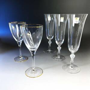 SASAKI CRYSTAL◆ササキクリスタル【ワイン＆シャンパングラス】新品5点◆ハンドクラフト/クリスタルガラス/ビアグラス/テーブルトップ