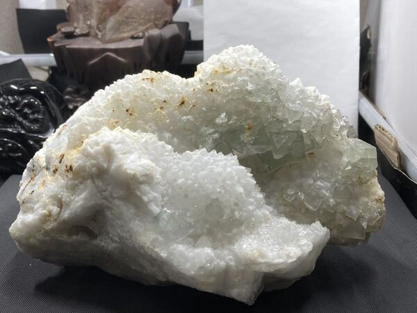 【閉山品】江西省産 フローライト と 水晶 の 共生 原石 約4.9kg 0116