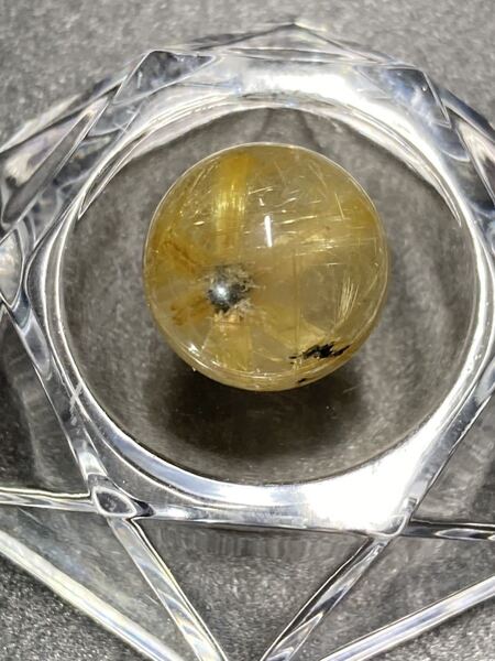 スター ルチル クオーツ 穴あり 約17mm 7g 0129