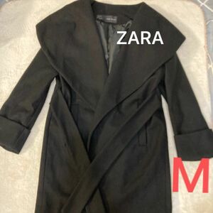 ZARA 女優襟コート ブラック 黒 アウター