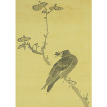 B-4084【真作】中国・方西園 肉筆絹本 花鳥図 掛軸/中国書画 唐物 唐画 書画_画像7
