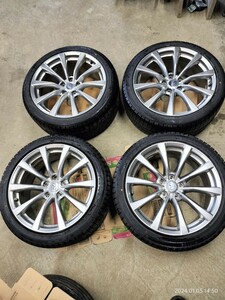 WINTERMAXX03 V37?日産スカイラインクーペ純正インフィニティ仕様　スタッドレスタイヤ付8.5J9.0J225/45R19 245/40R19 4本セット　DUNLOP