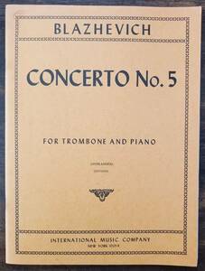  free shipping trombone musical score blaze vi chi: trombone concerto no. 5 number trombone & piano 