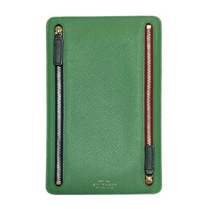 美品 スマイソン PANAMA ZIP CURRENCY CASE カレンシーケース スペイン製 グリーン 24A21