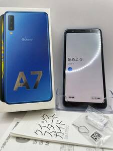 (KT011490)【爆速発送・土日発送可】　Galaxy　A7　ブルー　64GB　利用制限　〇　1円スタート　Android　Samsung　【キャリア・SIMフリー】