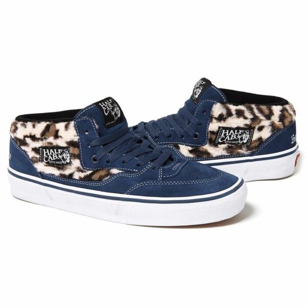 送料無料 26.5cm 青 Supreme Vans Leopard Half Cab Navy Blue US8.5 23FW シュプリーム バンズ レオパード ハーフキャブ Box Logo 新品