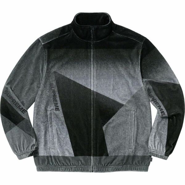 送料無料 L 黒 Supreme Geo Velour Track Jacket Black 23SS シュプリーム ベロア トラック ジャケット 幾何学模様 ブラック Box Logo 新品