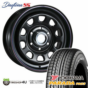 4本セット MLJ DAYTONA SS 15x6.5J 6/139.7 +40 BK YOKOHAMA PARADA PA03 215/70R15 ホワイトレター ハイエース 200系