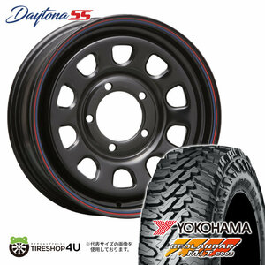 4本セット MLJ DAYTONA SS 16x6.0J 5/139.7 +0 BK YOKOHAMA GEOLANDAR M/T G003 225/70R16 ジムニーシエラ JB74 JB43 W