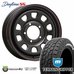 4本セット MLJ DAYTONA SS 16x5.5J 5/139.7 +20 BK MONSTA TERRAIN GRIPPER A/T 215/70R16 WL ジムニー JB64 JB23 W