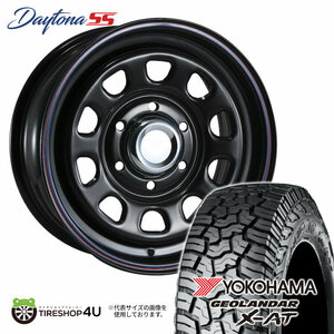 4本セット MLJ DAYTONA SS 16x7.0J 6/139.7 +38 BK YOKOHAMA GEOLANDAR X-AT G016 215/70R16 BL ハイエース 200系