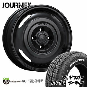 4本セット XTREME-J JOURNEY 14x4.5J 4/100 +43 SBK MUDSTAR RADIAL A/T 165/65R14 ホワイトレター デリカミニ ハスラー 軽自動車