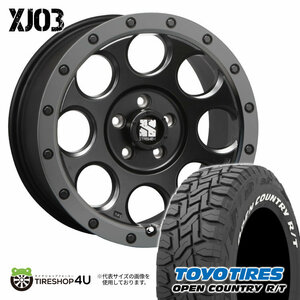 4本セット XTREME-J XJ03 17x7.5J 5/127 +40 FBK TOYO OPEN COUNTRY R/T 265/70R17 ホワイトレター ジープ ラングラー JL JK