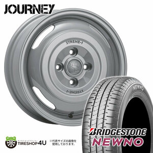 4本セット JOURNEY ジャーニー 14x4.5J 4/100 +43 GRAY BS ニューノ NEWNO 155/65R14 低燃費タイヤ 軽自動車 ムーヴ タント ミラ