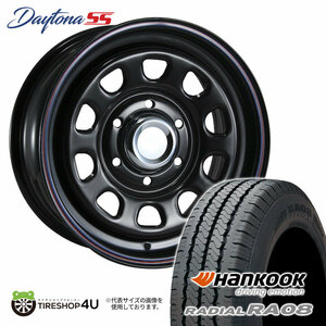 4本セット DAYTONA SS デイトナSS 15x6.5J 6/139.7 +40 BK ハンコック ラジアル RA08 195/80R15 107/105L ハイエース 200系