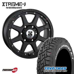 4本セット XTREME-J エクストリームJ 17x7.5J 6/139.7 +25 FBK TOYO OPEN COUNTRY R/T 265/65R17 ホワイトレター ハイラックス プラド