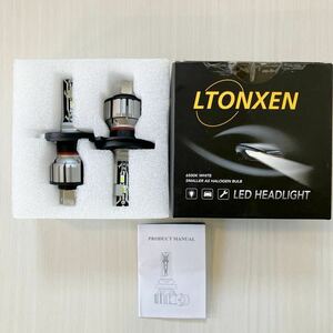 LTONXEN H4 LEDヘッドライト 車検対応 ファンレス 一体型 H4 HI/LO切替 LED バルブ 6000K ホワイト 車用 DC9-18V LED ヘッドライト 2個入