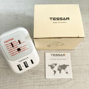 TESSAN 変換プラグ oタイプ 海外用変換プラグ USB-C付コンセント 変換器 オーストラリア/ニュージーランド/中国/アルゼンチ等の国に対応