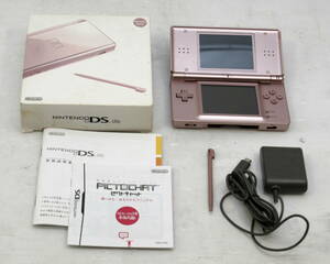 任天堂 ニンテンドーDS Lite メタリックロゼ 箱説あり 動作確認済　管理YG1921