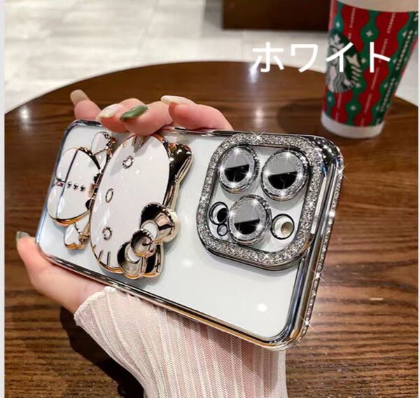 iPhone 13(13pro)ケーススマホケースハローキティキティちゃんミラーホワイト