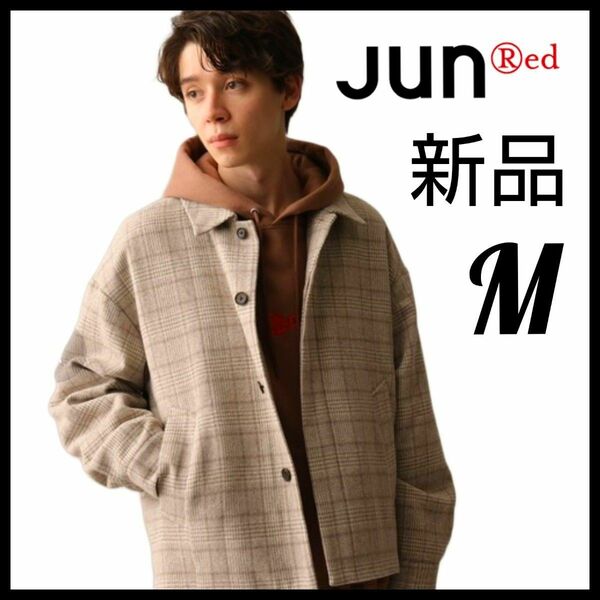 【新品未使用】JUNRed★ツイーディーチェックブルゾン★ジャケット★中綿ジャケット★M★春秋★匿名送料無料