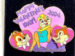 ● 海外レアピン　Disney WDW pin 　チップ＆デールpin＆クラリスpin ハッピーバレンタインズ　デイ　2004　LE3000