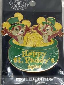 ● 海外レアピン　Disney pin ピントレーディング　アラウンド・ザ・ワールド　チップ＆デールpin　Happy st.Paddy's 2004 LE