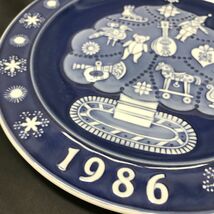 A106-I57-726 Dansk ダンスク プレート 直径約19㎝ クリスマスプレート 1986 限定品 飾り皿 北欧 青 ブルー クリスマス 皿 食器_画像6
