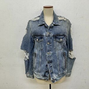 E655-I56-583 BALMAIN バルマン ダメージデニムジャケット DENIM JACKET メンズ アパレル アウター ブルー系 ファッション