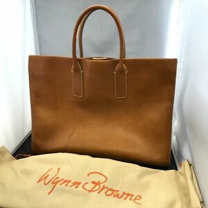 E103-I39-3343 Wynn Browne ウィンブラウン ビジネスバッグ 約41×8×30㎝ 袋付 メンズ レザー 本革 水牛革 牛革 ブラウン トートバッグ 鞄