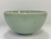 A437-I62-18 在銘品 梅華? 橘文茶碗 青磁 楽山窯造 安南 寿 茶道具 茶器 茶碗 食器 2点セット 共箱付き ⑥_画像3