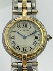 E504-K44-2186◎【電池交換済み】 Cartier カルティエ パンテール Cal.157.06 1057920C アイボリー文字盤 レディース クオーツ 稼働 時計⑥