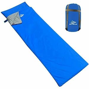 寝袋 シュラフ 封筒型 アウトドア キャンプ コンパクト 超軽量 登山 スリーピングバッグ 枕カバー付き