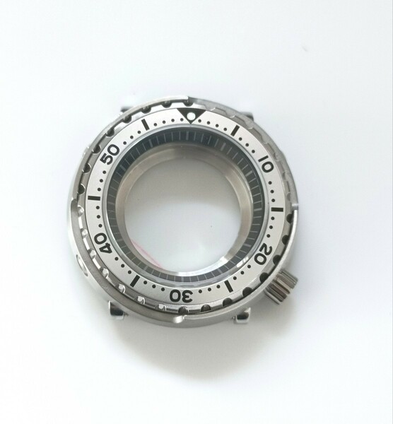 腕時計 社外品 ケース 45mm シルバー ノンデイト　【対応ムーブメント】SEIKO NH35/NH36/4R35/4R36 セイコー