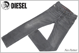 極美品 DIESEL ディーゼル IAKOP 0803T ウォッシュ加工 スリムテーパード ストレッチ デニムパンツ ジーンズ グレー W27 正規品 メンズ