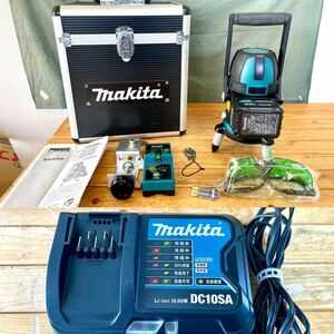 ★ makita マキタ 充電式レーザー 墨出し器 SK312GD 元箱 説明書 バッテリー 充電器 グリーンレーザー受光器 バイスセットなど