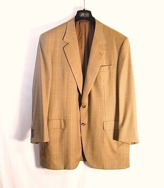 size54☆極美品☆ブリオーニ Brioni 2釦ジャケット ブラウン系チェック柄