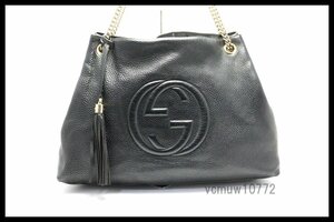 希少美中古■GUCCI ソーホー フリンジ レザー チェーンショルダーバッグ グッチ■0118hm28389