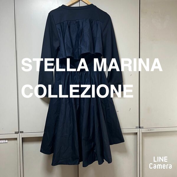 STELLA MARINA COLLEZIONE ネイビーワンピース　デザイン