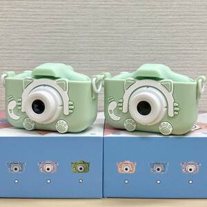 【動作確認済み】 2台セット Children's fun Camera キッズカメラ トイカメラ SDカード 32GB デジカメ まとめ出品 ほぼ未使用 長期保管品